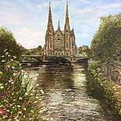 Картины и панно handmade. Livemaster - original item Oil painting France Strasbourg. Painting landscape flowers Europe. Handmade.