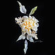 Order Brooch-pin: Peari rose. Silk flowers of Olga Dovgal (Odovgal). Livemaster. . Brooches Фото №3