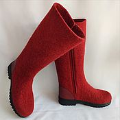 Обувь ручной работы handmade. Livemaster - original item Felted boots with zipper and leather heel h 36-40. Handmade.