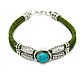 Eco green bracelet with turquoise wood handmade B0134g. Bead bracelet. Koracork. Online shopping on My Livemaster.  Фото №2