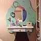 dressing table for your little princess. made in the form of tree crown and trunk. has an oval mirror, for the safety pinned in the back. Under the sink there is a drawer for storage and CRU
