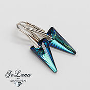 Swarovski earrings, Blue silver earrings, silver Swarovski earrings