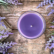 Сувениры и подарки handmade. Livemaster - original item Aromatic candle (100% soy wax) in a glass of Lavender. Handmade.