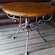 Round wrought iron table with wooden top. Tables. askalonkovka (askalonkovka). Online shopping on My Livemaster.  Фото №2