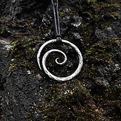 Украшения handmade. Livemaster - original item Spiral — steel pendant on a string. Handmade.