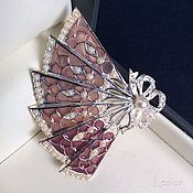 Винтаж handmade. Livemaster - original item Vintage brooch fan plique-a-jour. Handmade.