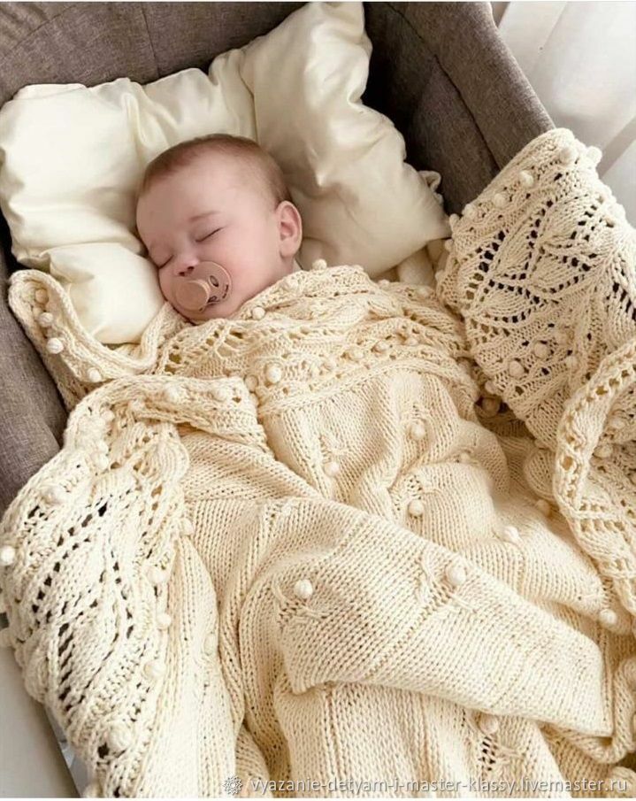 Плед спицами: красивые и простые схемы узоров для вязания покрывала на диван или для новорождённого