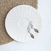 Украшения handmade. Livemaster - original item Classic White Glass Earrings. Handmade.