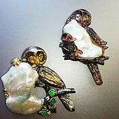 Украшения handmade. Livemaster - original item Barn Owl brooch with Baroque pearls