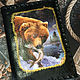 Notebook in a leather cover Bear fishing, Notebooks, Chelyabinsk,  Фото №1