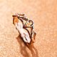 Кольцо Ветка с камнем , розовое золото 585, цитрин. Кольца. Organic Jewelry. Серебро и золото. Интернет-магазин Ярмарка Мастеров.  Фото №2