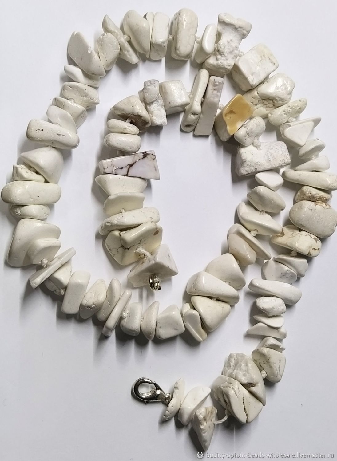Бусины мраморная и пейзажная яшма, халцедон, белый агат галтовка ...