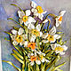 The picture is embroidered with ribbons 'My favorite daffodils', Pictures, Balashikha,  Фото №1