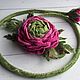Belt and bracelet felted from wool Ranunculus, Belt, Korolev,  Фото №1