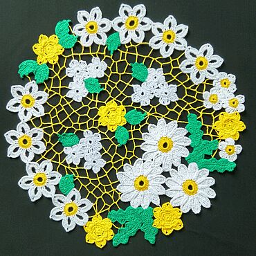 Для дома и интерьера ручной работы. Ярмарка Мастеров - ручная работа Салфетка "Ромашки". Handmade.