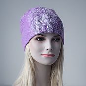 Аксессуары handmade. Livemaster - original item Felted women`s hat.Warm wool felted hat beanie lilac. Handmade.