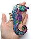 Seahorse, author's hand embroidery. Brooches. Textile art ruM aniraM. Online shopping on My Livemaster.  Фото №2