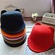 Шляпы с ушками кота разных цветов. Шляпы. Я люблю шляпки (ilovehat). Интернет-магазин Ярмарка Мастеров.  Фото №2
