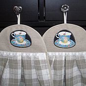 Для дома и интерьера handmade. Livemaster - original item TEA-PARTY - linen kitchen towel-potholder. Handmade.