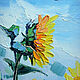 Oil painting Sunflower Morning. Pictures. Dubinina Ksenya. My Livemaster. Фото №6