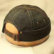 Аксессуары handmade. Livemaster - original item Docker beanie denim hat DBH-35. Handmade.