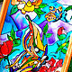 Витражная картина с бабочками и цветами, Картины, Новосибирск,  Фото №1