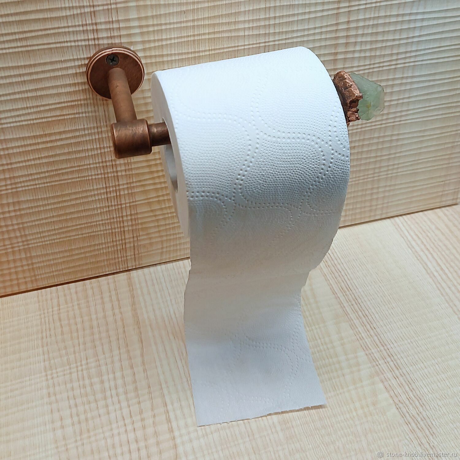 Держатель для туалетной бумаги с кристаллом флюорита в бронзе в ...