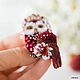 Order Owl brooch 'Red maiden'. Owl is the barn owl. Coffeelena. Livemaster. . Brooches Фото №3