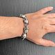 Массивный серебряный браслет с черепом. Браслет-цепочка. Rhyton Jewelry. Ярмарка Мастеров.  Фото №6