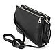 Crossbody Bag Double leather Black with Strap Small Leather, Crossbody bag, Moscow,  Фото №1