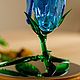 Заказать Голубая роза из стекла на зеркальном постаменте из дерева. ART| Glass&wood. Ярмарка Мастеров. . Элементы интерьера Фото №3
