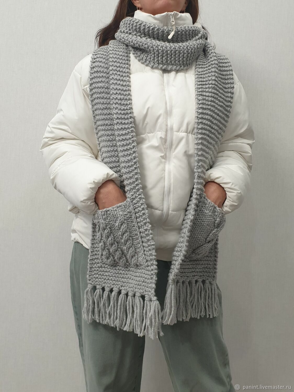 Пользовательские женщины модные глушитель акрил зима вязать шарф