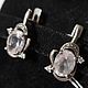 Silver earrings with 8h6 mm quartz and cubic zirconia. Earrings. yakitoriya. My Livemaster. Фото №5