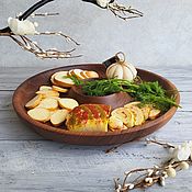 Посуда из дерева деревянная тарелка из черного ореха