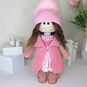 Куклы и игрушки handmade. Livemaster - original item Doll knitted, handmade, interior doll in a coat. Handmade.