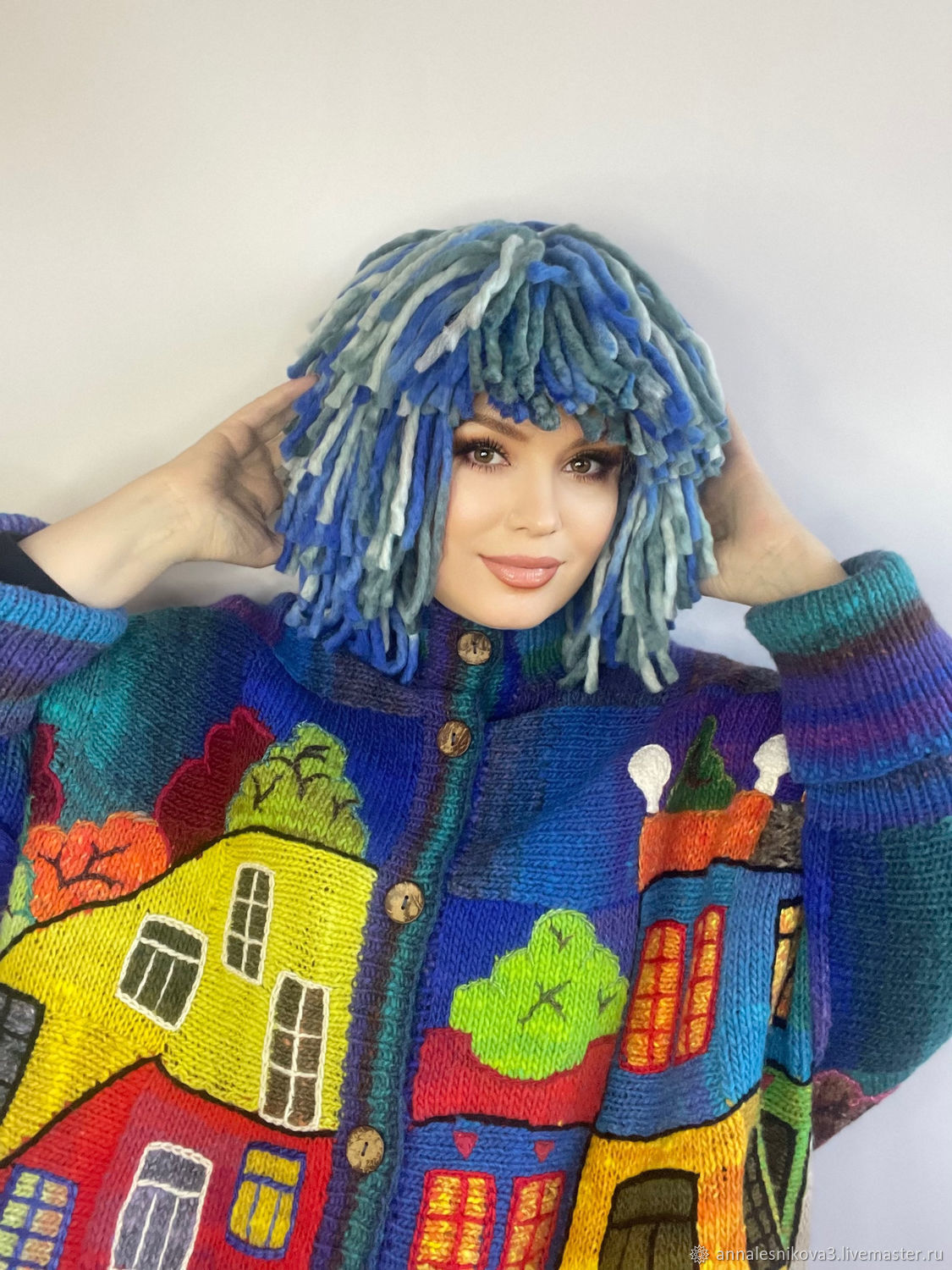 Шапка-парик «МАЛЬВИНА" – заказать на Ярмарке Мастеров – PLKUARU | Шапки ...