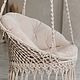 Кресло со спинкой подвесное. Кресла. Zavyazka.macrame. Интернет-магазин Ярмарка Мастеров.  Фото №2