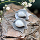 Earrings silver Lilies of the valley, moonstone, Earrings, Moscow,  Фото №1