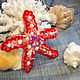 Starfish brooch with pearls and coral. Brooches. Handmade jewelry - Ulyana Moldovyan. My Livemaster. Фото №5
