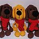 Knitted Dog-keychain. A dog in a scarf. Stuffed Toys. Knitted toys & Wood products. My Livemaster. Фото №5