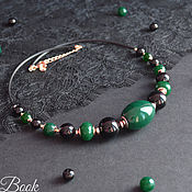 Украшения handmade. Livemaster - original item Choker necklace with black agate 