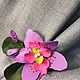 Брошь Орхидея темно-розовая. Брошь-булавка. EcoFashion. Ярмарка Мастеров.  Фото №5
