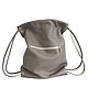 Cappuccino Taup Backpack Bag leather large with two pockets. Backpacks. BagsByKaterinaKlestova (kklestova). My Livemaster. Фото №4