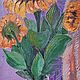 Order  Sunflowers. Oil. 35h55. Painting. Matryoska. (kiseleva-nata). Livemaster. . Pictures Фото №3