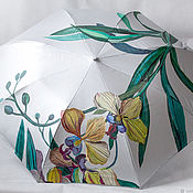 Аксессуары handmade. Livemaster - original item Umbrella painted handmade Orchid painted parasol handmade. Handmade.