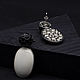 Order Earrings 'Black and White' silver, kaholong, cubic zirconia. stepan-klimov. Livemaster. . Earrings Фото №3