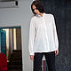 Silk blouse white. Blouse made of silk, Blouses, Moscow,  Фото №1