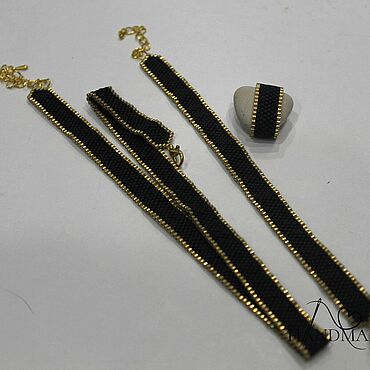 Сувениры и подарки ручной работы. Ярмарка Мастеров - ручная работа Комплект: Чокер, браслет, кольцо. Handmade.