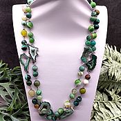 Украшения handmade. Livemaster - original item Natural Agate Necklace with quartz slices. Handmade.