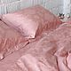 Plain linen. Coral bedding. Coral Linen Duvet Cover Set. 100% cotton, Bedding sets, Moscow,  Фото №1